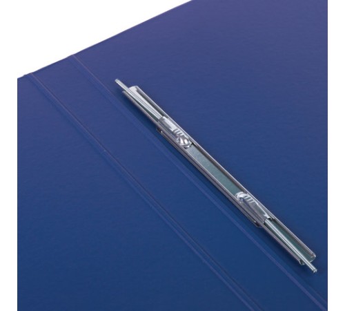 Папка с металлическим пружинным скоросшивателем BRAUBERG, картон/ПВХ, 35 мм, синяя, до 290 листов, 223187