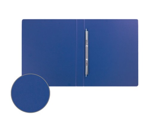 Папка с металлическим пружинным скоросшивателем BRAUBERG, картон/ПВХ, 35 мм, синяя, до 290 листов, 223187