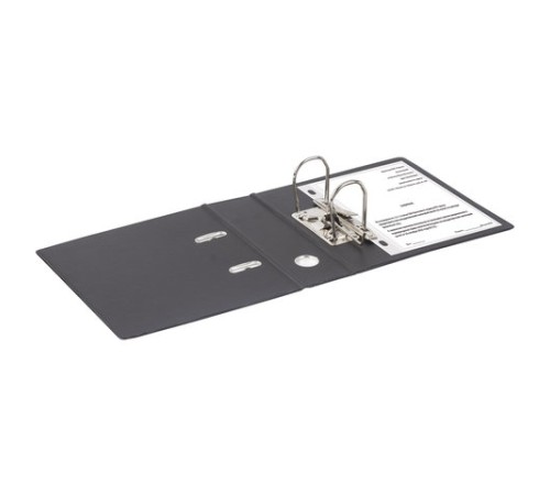 Папка-регистратор МАЛЫЙ ФОРМАТ (148х210 мм), А5, 70 мм, ВЕРТИКАЛЬНАЯ, двухстороннее покрытие, ПВХ, черная, BRAUBERG, 223188