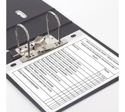 Папка-регистратор МАЛЫЙ ФОРМАТ (148х210 мм), А5, 70 мм, ВЕРТИКАЛЬНАЯ, двухстороннее покрытие, ПВХ, черная, BRAUBERG, 223188