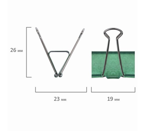 Зажимы для бумаг BRAUBERG, КОМПЛЕКТ 40 шт., 19 мм, на 60 листов, цвет металлик, пластиковый цилиндр, 223504