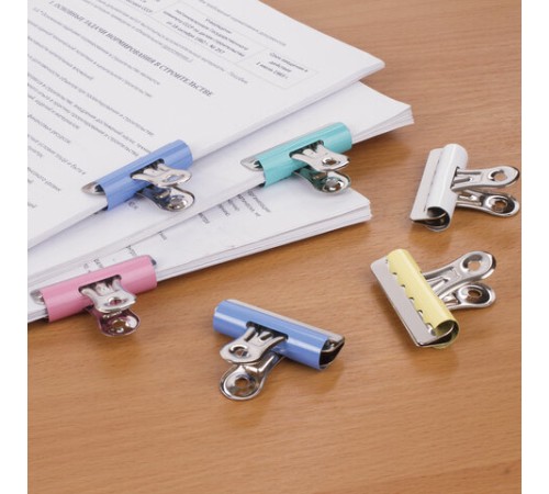 Зажимы-бульдоги для бумаг большие BRAUBERG, КОМПЛЕКТ 10 шт., 57 мм, на 90 листов, картонная коробка, 223514