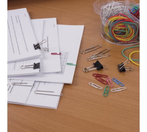 Набор BRAUBERG, зажимы 19 мм/15 шт., скрепки 28 мм/145 шт. и 50 мм/50 шт., резинки 40 шт., 223515