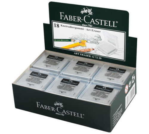 Ластик-клячка художественный FABER-CASTELL, 40х35х10 мм, серый, 127220