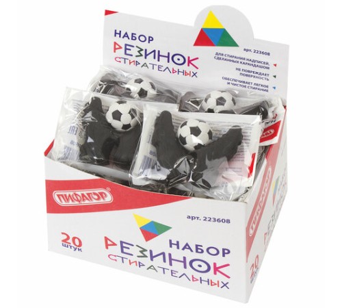 Набор ластиков фигурных ПИФАГОР 