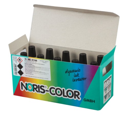 Краска штемпельная NORIS, черная, 50 мл (специальная для полиэтилена и полипропилена), 196Сч