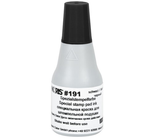 Краска штемпельная NORIS, черная, 25 мл, (унив. для глянц. бумаги, металла, пластмасс и т.д.), 191Ач