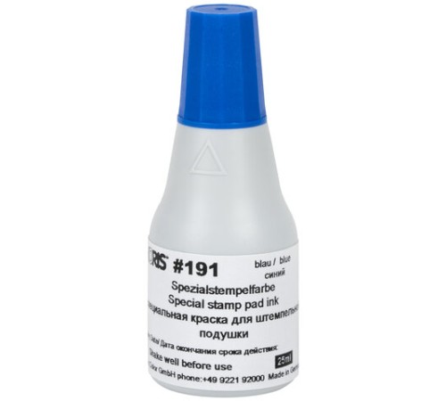 Краска штемпельная NORIS, синяя, 25 мл, (унив. для глянц. бумаги, металла, пластмасс и т.д.), 191Ас