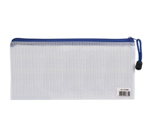 Папка-конверт на молнии МАЛЫЙ ФОРМАТ (255х130 мм), молния ассорти, сетка, прозрачная, 0,2 мм, BRAUBERG 