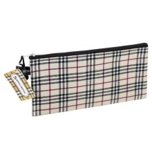Папка-конверт на молнии МАЛОГО ФОРМАТА (255х130 мм), ткань в клетку, BRAUBERG 