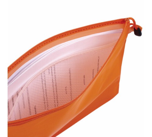 Папка-конверт на молнии А4 (335х243 мм), 2 отделения, ПВХ, BRAUBERG 