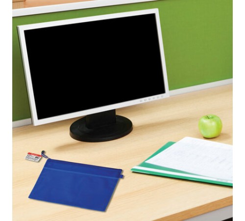 Папка-конверт на молнии А4 (335х243 мм), 2 отделения, ПВХ, BRAUBERG 