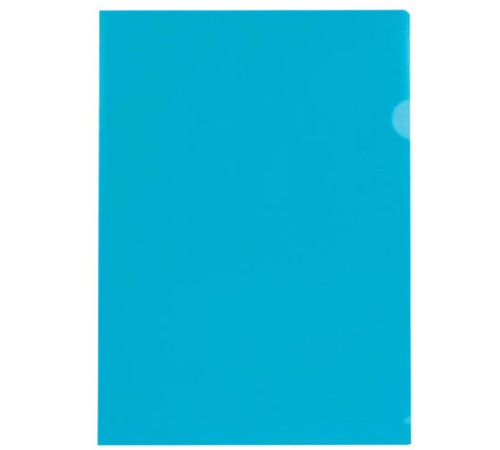 Папка-уголок BRAUBERG, синяя, 0,10 мм, 223964