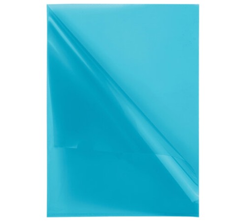 Папка-уголок BRAUBERG, синяя, 0,10 мм, 223964