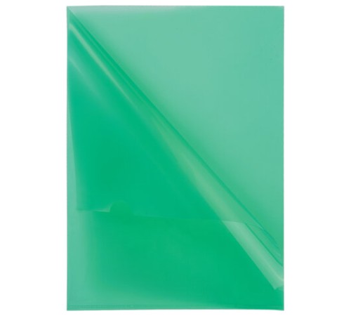 Папка-уголок BRAUBERG, зеленая, 0,10 мм, 223965
