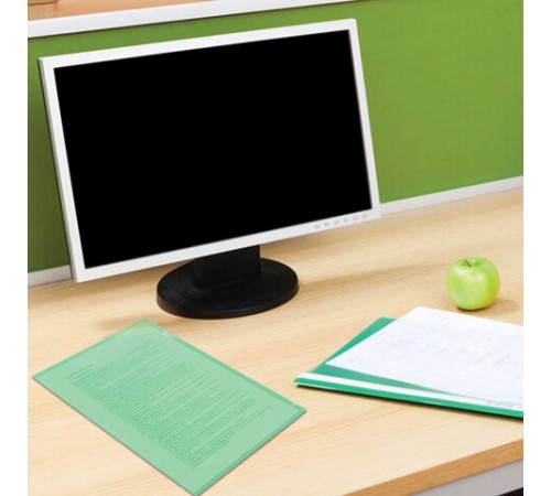 Папка-уголок BRAUBERG, зеленая, 0,10 мм, 223965