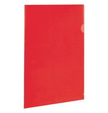 Папка-уголок BRAUBERG, красная 0,10 мм, 223967