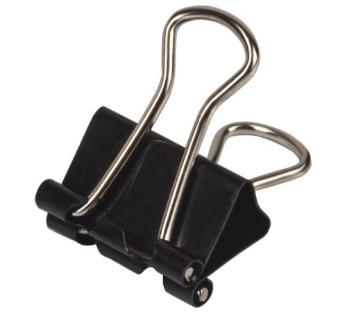 Зажимы для бумаг BRAUBERG, КОМПЛЕКТ 12 шт., 15 мм, на 45 листов, черные, картонная коробка, 223969