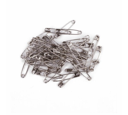 Булавки английские BRAUBERG, 32 мм, никелированные, 50 шт., в пластиковой коробке с европодвесом, 223970