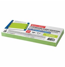 Разделители листов (полосы 240х105 мм) картонные, КОМПЛЕКТ 100 штук, зеленые, BRAUBERG, 223971