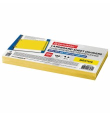 Разделители листов (полосы 240х105 мм) картонные, КОМПЛЕКТ 100 штук, желтые, BRAUBERG, 223972