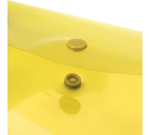 Папка-конверт с кнопкой МАЛОГО ФОРМАТА (240х190 мм), А5, прозрачная, желтая, 0,18 мм, BRAUBERG, 224028