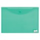 Папка-конверт с кнопкой БОЛЬШОГО ФОРМАТА (305х435 мм), А3, прозрачная, зеленая, 0,18 мм, BRAUBERG, 224033