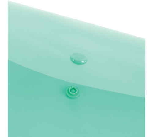 Папка-конверт с кнопкой БОЛЬШОГО ФОРМАТА (305х435 мм), А3, прозрачная, зеленая, 0,18 мм, BRAUBERG, 224033