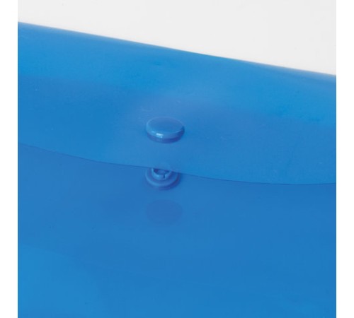 Папка-конверт с кнопкой БОЛЬШОГО ФОРМАТА (305х435 мм), А3, прозрачная, синяя, 0,18 мм, BRAUBERG, 224034