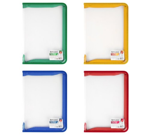 Папка на молнии пластиковая BRAUBERG 