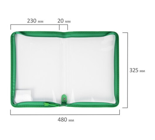 Папка на молнии пластиковая BRAUBERG 