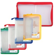 Папка на молнии пластиковая BRAUBERG, 