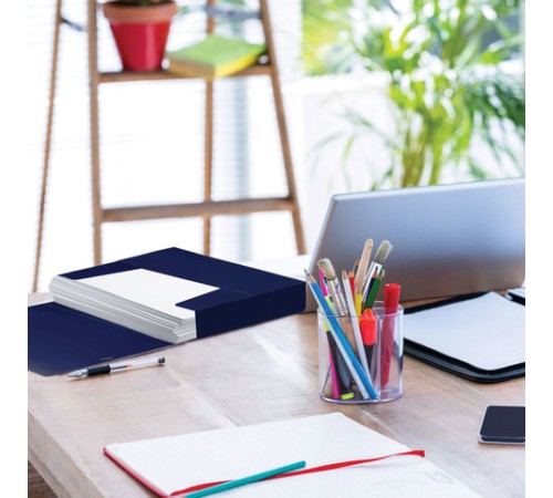 Папка-короб на резинках BRAUBERG, 50 мм, синяя, 0,7 мм, 224162