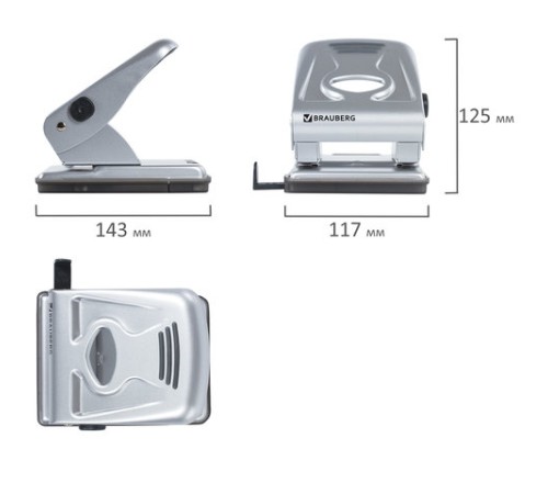 Дырокол металлический BRAUBERG 
