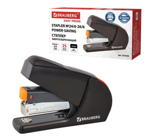 Степлер ЭНЕРГОСБЕРЕГАЮЩИЙ №24/6, 26/6 BRAUBERG 