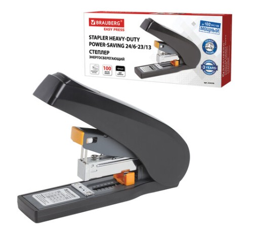 Степлер ЭНЕРГОСБЕРЕГАЮЩИЙ МОЩНЫЙ №24/6-23/13 BRAUBERG 