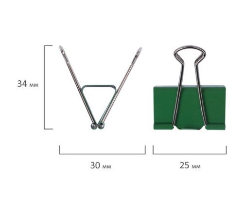 Зажимы для бумаг BRAUBERG, КОМПЛЕКТ 12 шт., 25 мм, на 100 листов, цветные, картонная коробка, 224471