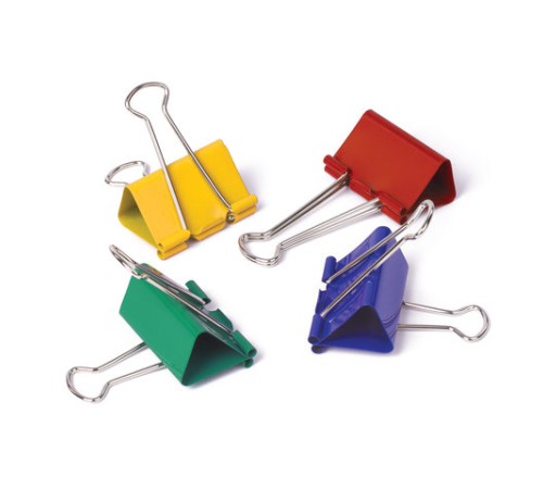 Зажимы для бумаг BRAUBERG, КОМПЛЕКТ 12 шт., 41 мм, на 200 листов, цветные, картонная коробка, 224473