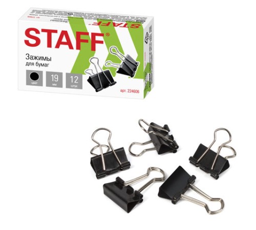 Зажимы для бумаг STAFF 