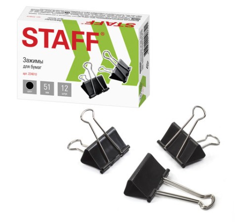 Зажимы для бумаг большие STAFF 