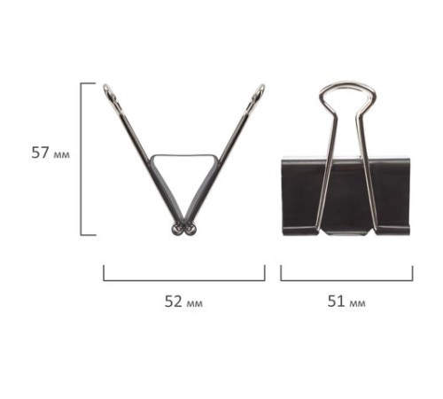 Зажимы для бумаг большие STAFF 