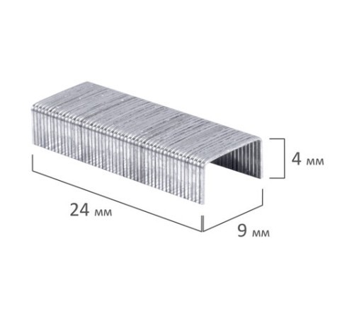 Скобы для степлера №10, 1000 штук, РОССИЯ, STAFF 