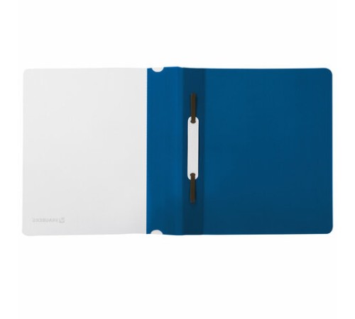 Скоросшиватель пластиковый МАЛОГО ФОРМАТА (160х228 мм), А5, BRAUBERG, 130/180 мкм, синий, 224801