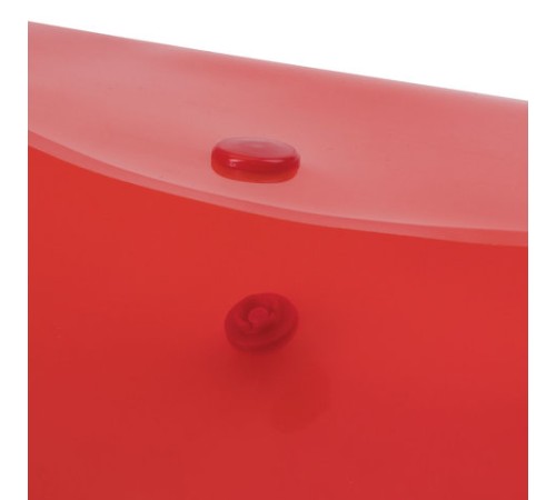 Папка-конверт с кнопкой BRAUBERG, А4, до 100 листов, прозрачная, красная, СВЕРХПРОЧНАЯ 0,18 мм, 224812