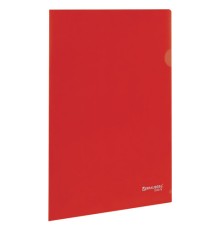 Папка-уголок жесткая, непрозрачная BRAUBERG, красная, 0,15 мм, 224879