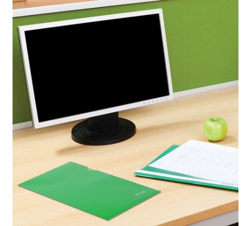 Папка-уголок жесткая, непрозрачная BRAUBERG, зеленая, 0,15 мм, 224881