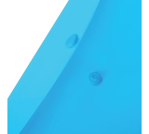 Папка-конверт с кнопкой BRAUBERG, вертикальная, А4, до 100 листов, прозрачная, синяя, 0,15 мм, 224977