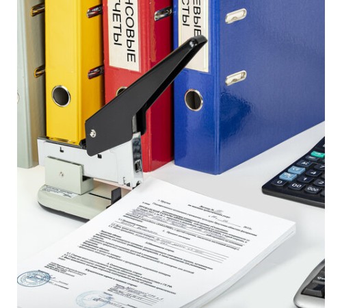 Степлер МОЩНЫЙ №23/6-23/23 KW-trio, до 210 листов, серый/черный, 50-LB, -50-LB