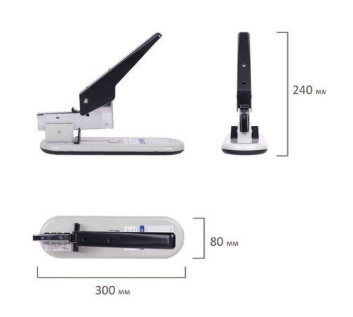 Степлер МОЩНЫЙ №23/6-23/23 KW-trio, до 210 листов, серый/черный, 50-LB, -50-LB