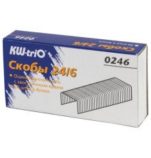 Скобы для степлера №24/6, 1000 штук, KW-trio, до 30 листов, 0246, -0246